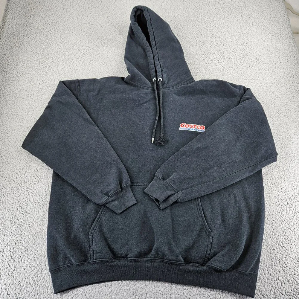 Sold Costco Sweatshirt Hoodie Mens XL Black Embroidered Logo Workwear
